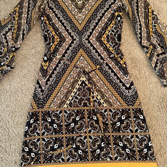 INC International Concepts Printed Bell Sleeve Dress - Picture 9 of 16